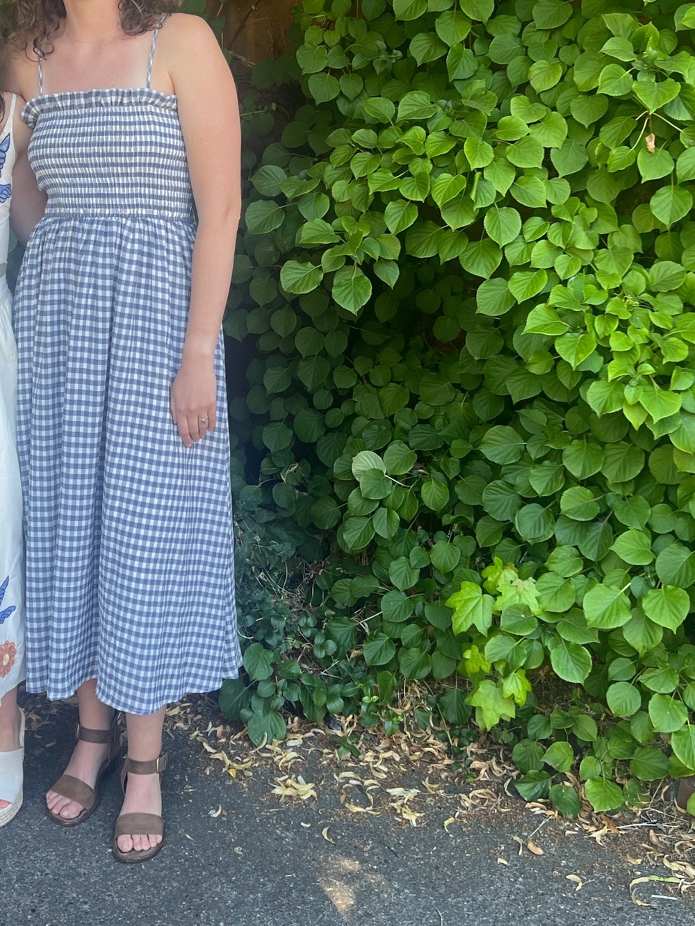 Mable women’s Blue and White Gingham Smocked Maxi Dress - Picture 5 of 5